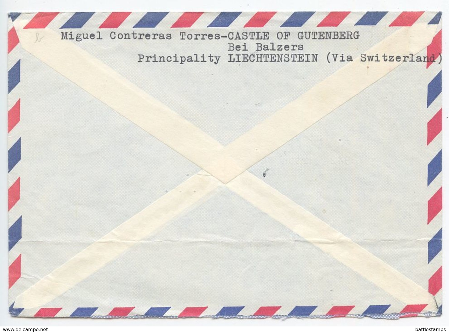 Liechtenstein 1963 Airmail Cover Vaduz - Miguel Contreras Torres To Beverly Hills CA - Covers & Documents