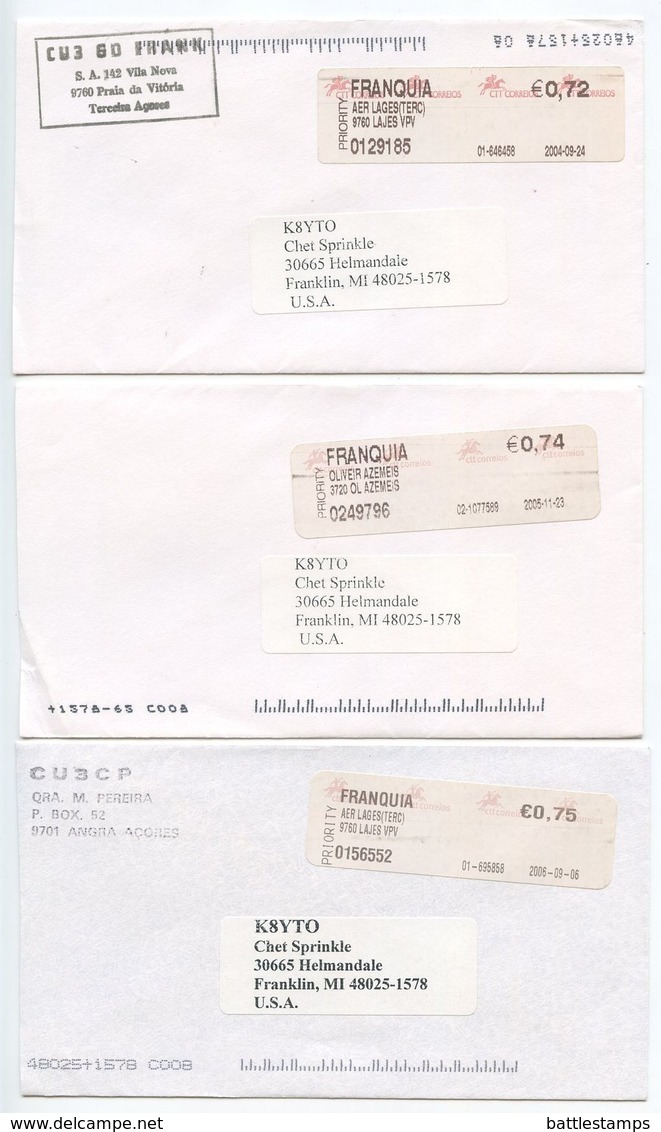 Portugal 2000‘s 7 Priority Meter Covers To Franklin Michigan - K8YTO - Covers & Documents