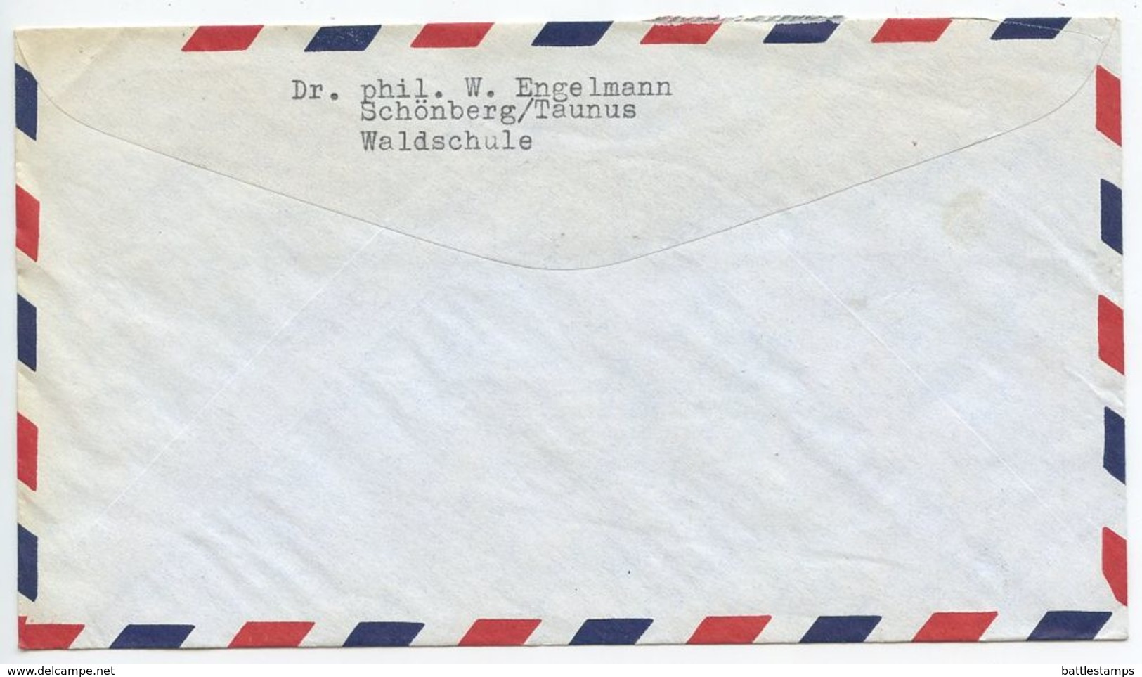 Germany, West 1956 Airmail Cover Kronberg To Ann Arbor MI, Scott 710 Heuss X 3 - Covers & Documents