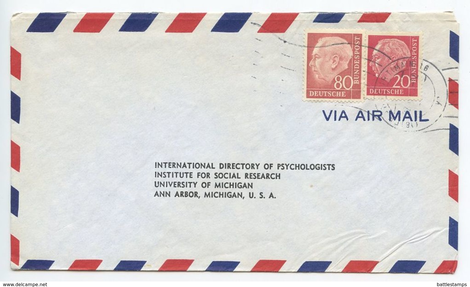 Germany, West 1956 Airmail Cover Frnkfurt To U.S., Scott 710, 717 Heuss - Covers & Documents