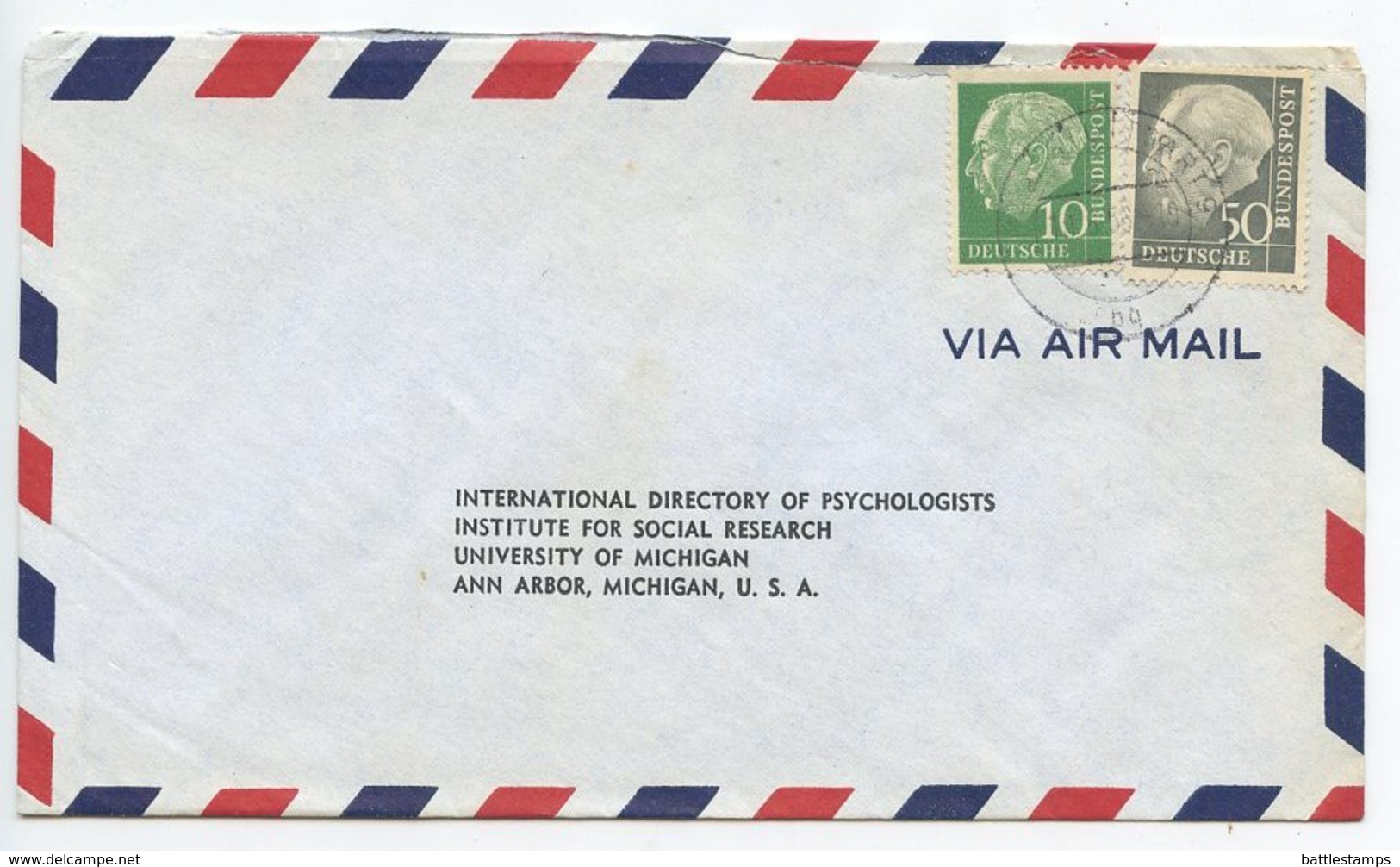 Germany, West 1956 Airmail Cover Stuttgart To U.S., Scott 708 & 714 Heuss - Briefe U. Dokumente