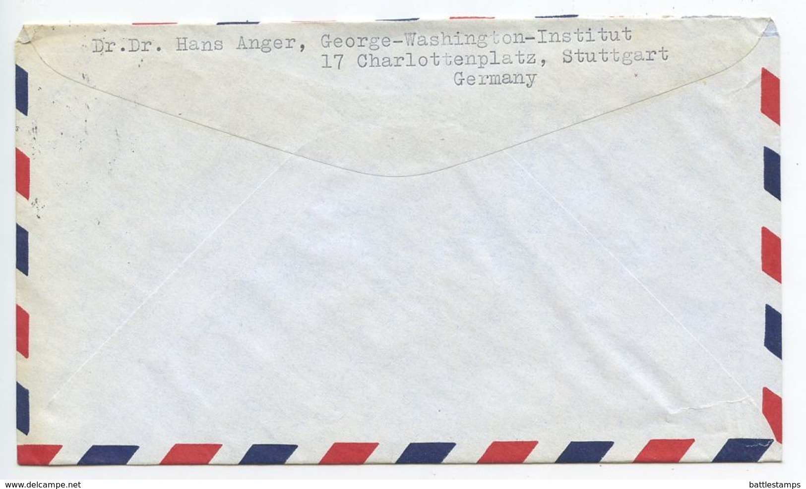 Germany, West 1956 Airmail Cover Stuttgart To U.S., Scott 708 & 714 Heuss - Lettres & Documents