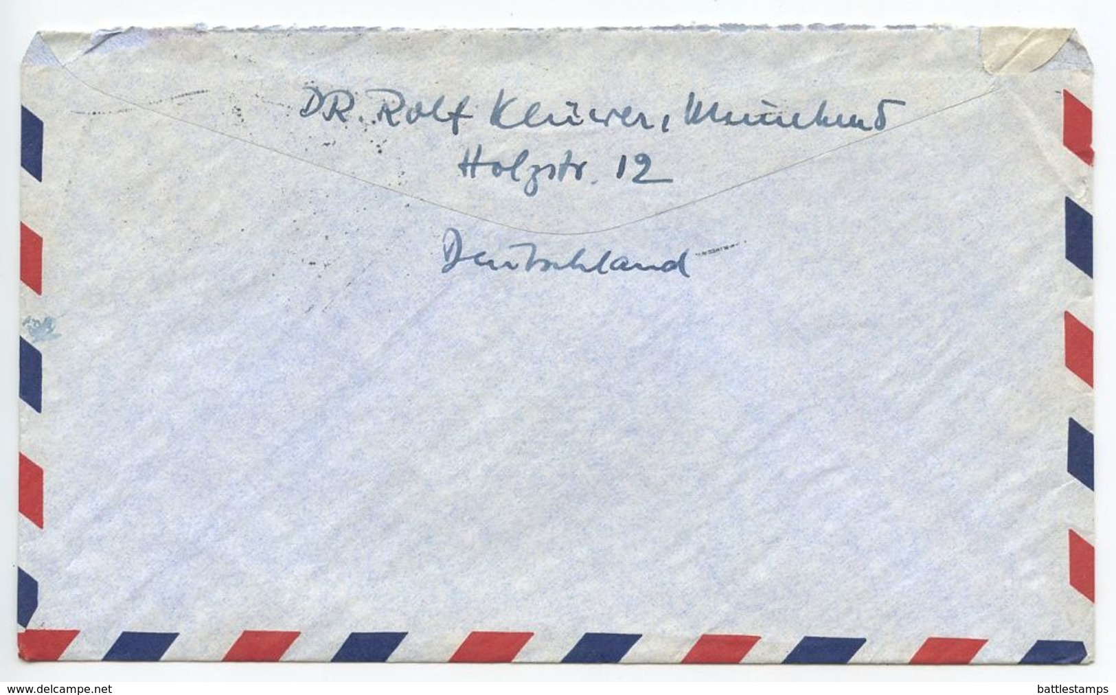 Germany, West 1956 Airmail Cover Munich To U.S., Scott 708 X 3 Heuss - Covers & Documents