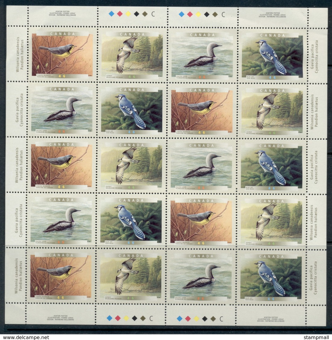 Canada 2000 Birds Sheet MUH - Unused Stamps