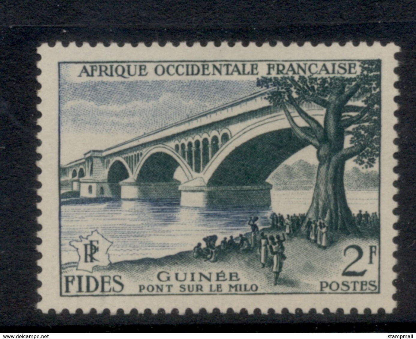 French West Africa 1956 FIDES 2f Milo Bridge MLH - Other & Unclassified