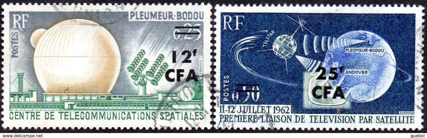Réunion Obl. N° 355 Et 356 - Site - Pleumeur Bodou Et Telstar" Télécommunications Spatiales " - Oblitérés