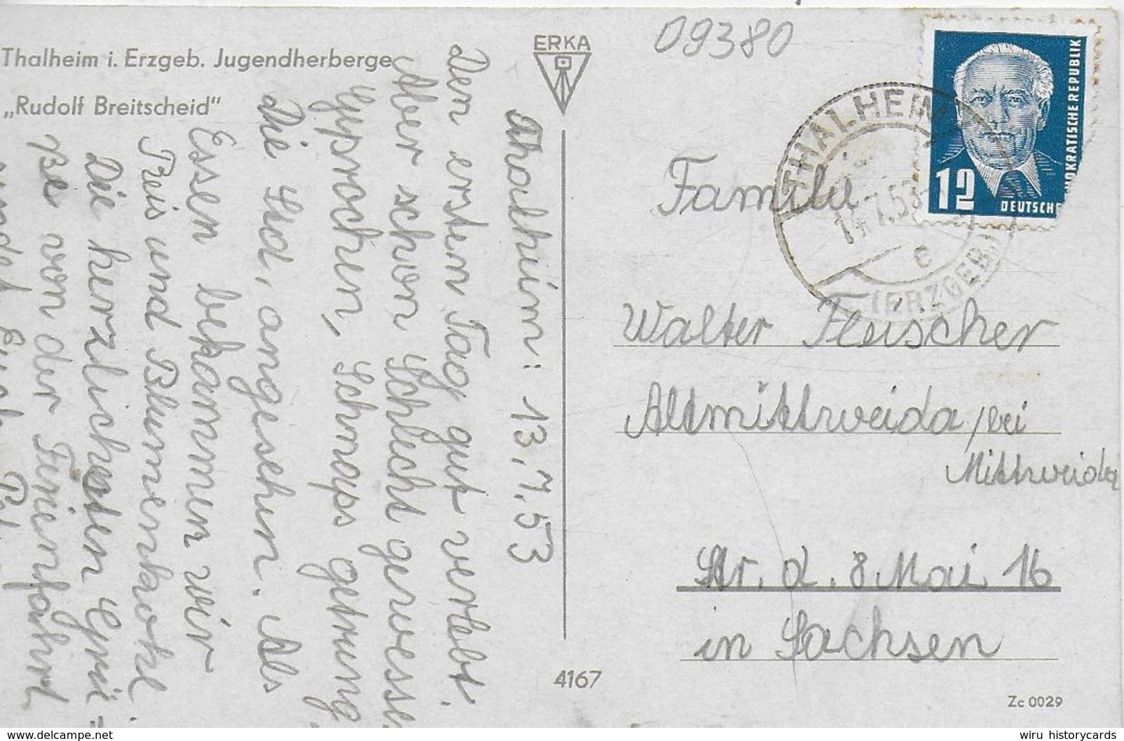 AK 0266  Thalheim Im Erzgebirge - Jugendherberge " Rudolf Breitscheid " / Ostalgie , DDR Um 1953 - Annaberg-Buchholz
