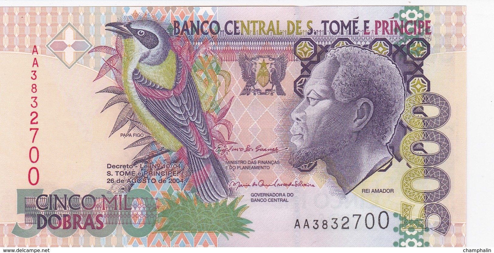 Sao Tomé & Principe - Billet De 5000 Dobras - Rei Amador - 26 Août 2004 - Neuf - Sao Tomé Et Principe