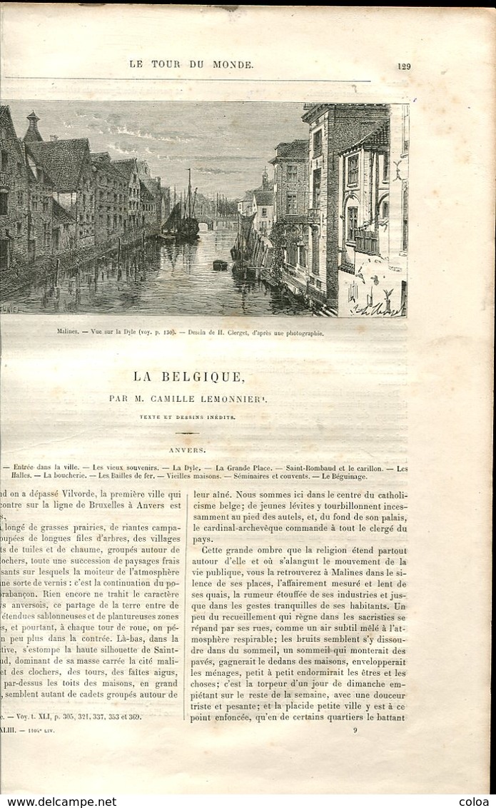 Camille LEMONNIER La Belgique  Le Tour Du Monde 1886 - 1801-1900