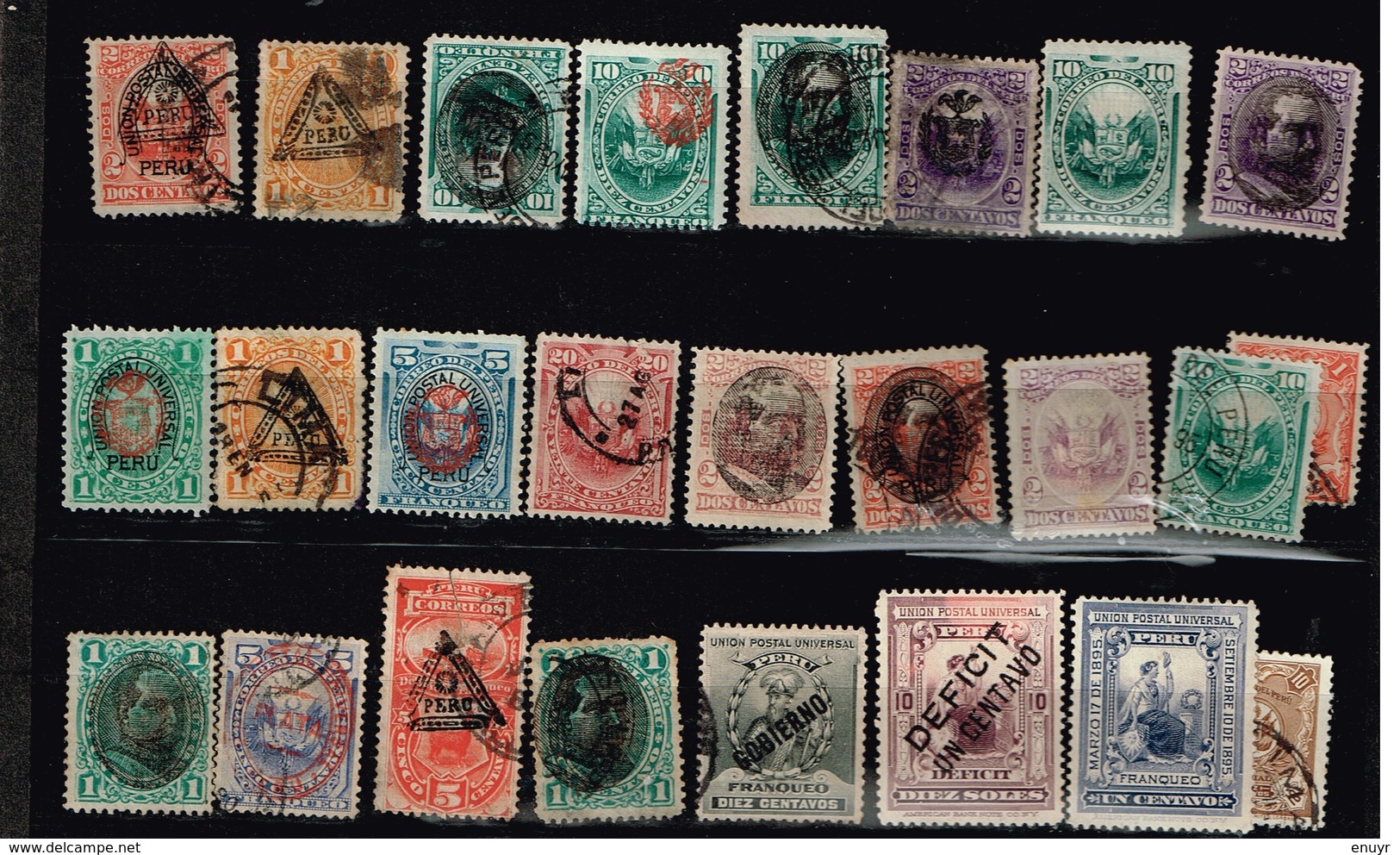 Lot Peru Anciens Timbres à Identifier - Collections (without Album)