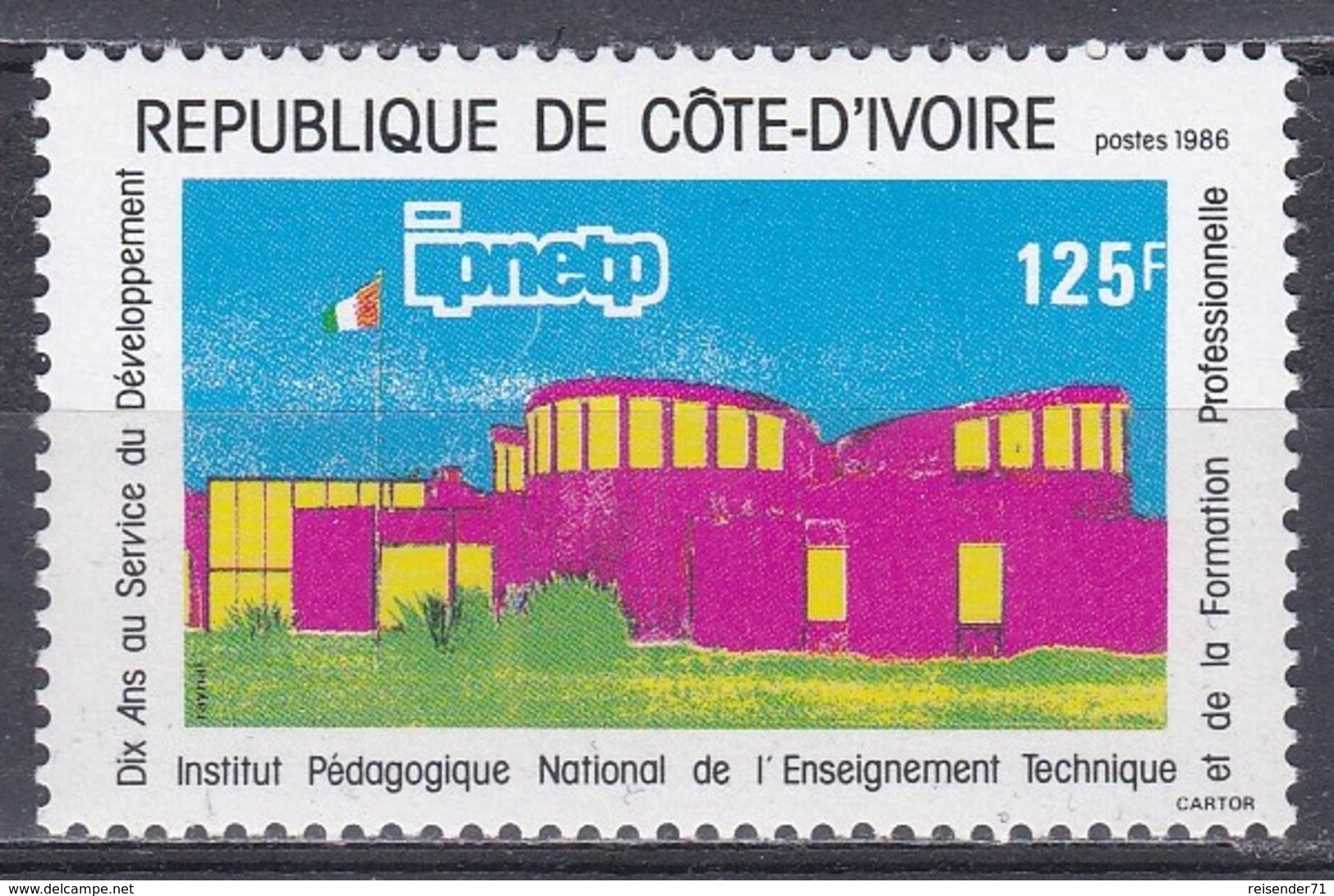 Elfenbeinküste Ivory Coast Cote D'Ivoire 1986 Bildung Education Pädagogik Institut Gebäude Bauwerke Building, Mi. 902 ** - Costa De Marfil (1960-...)