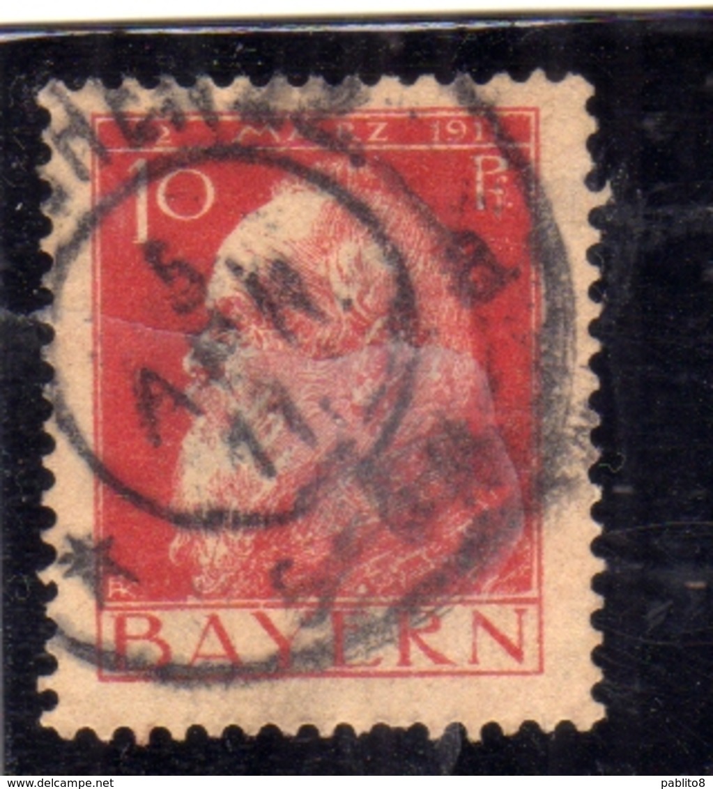 GERMANY GERMANIA GERMAN STATES 1911 BAYERN BAVARIA BAVIERA PRINCE REGENT LUITPOLD PF 50 10pf USATO USED OBLITERE' - Oblitérés