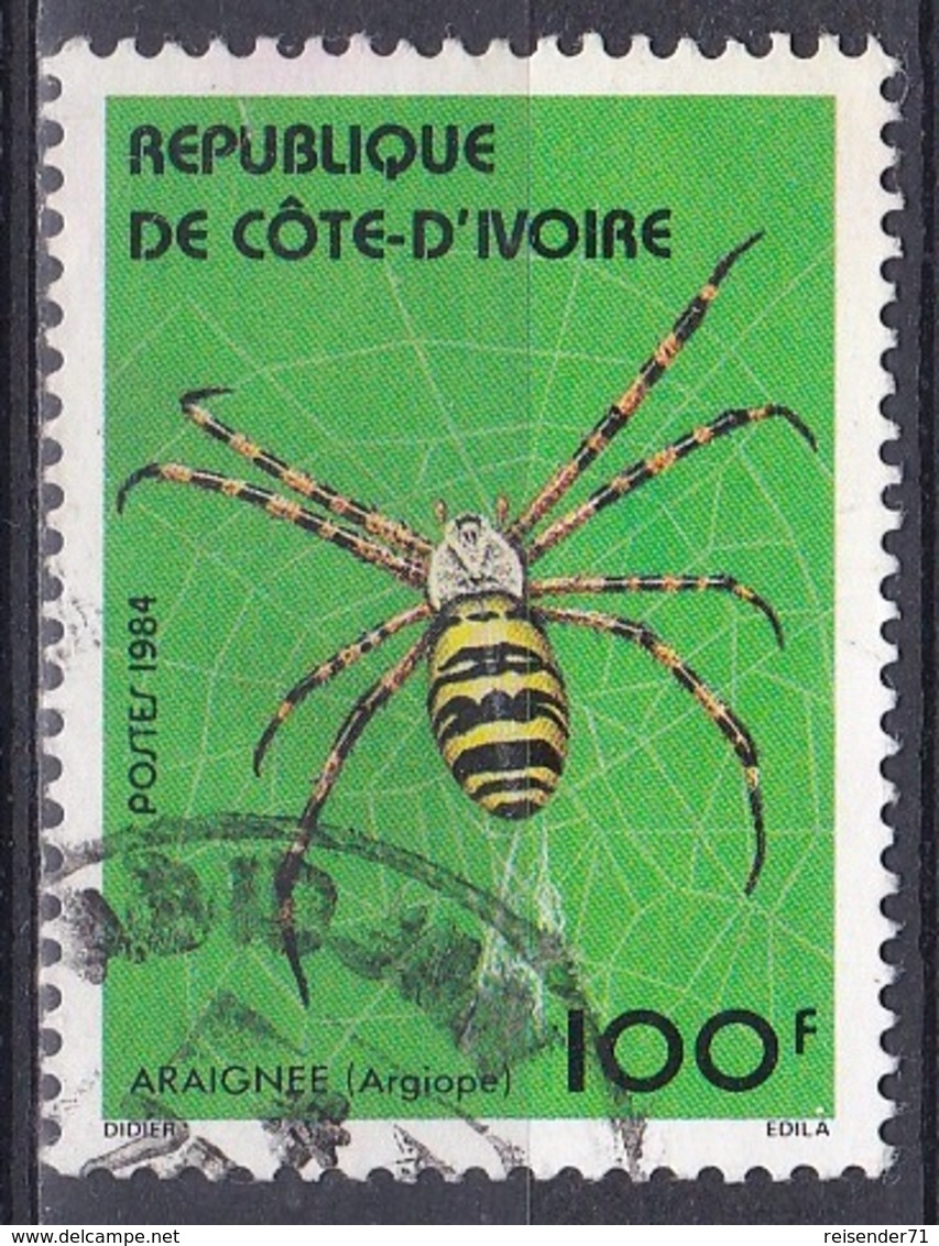 Elfenbeinküste Ivory Coast Cote D'Ivoire 1984 Tiere Fauna Animals Spinnen Spiders Argiope, Mi. 808 Gest. - Côte D'Ivoire (1960-...)