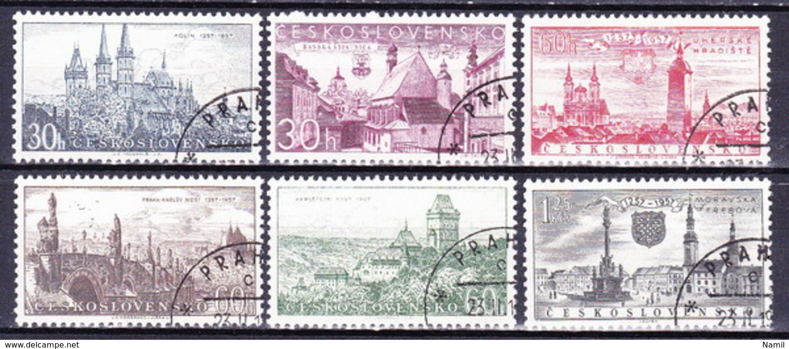 Tchécoslovaquie 1957 Mi 1002-7 (Yv 889-94), Obliteré - Used Stamps