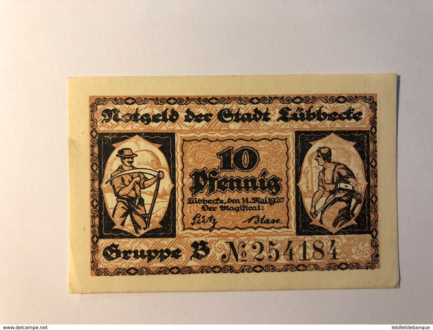 Allemagne Notgeld Lubeck 10 Pfennig - Collections