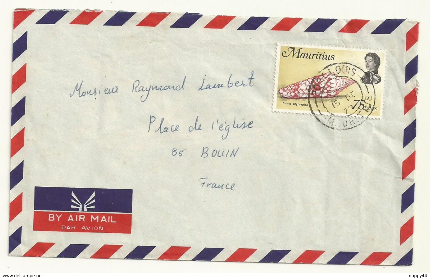 ILE MAURICE  COQUILLAGE  SUR LETTRE - Mauritius (1968-...)