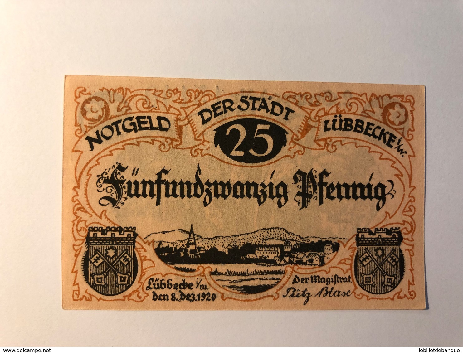Allemagne Notgeld Lubeck 25 Pfennig - Collections