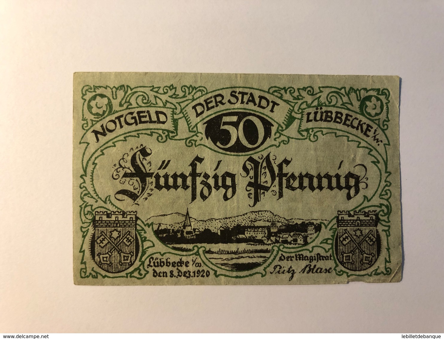 Allemagne Notgeld Lubeck 50 Pfennig - Collections