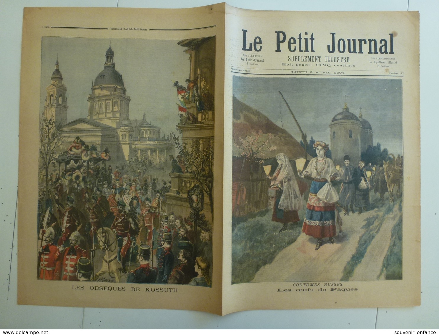 Le Petit Journal 9 Avril 1894 177 Coutumes Russes Les Oeufs De Pâques Les Obsèques De Kossuth - 1850 - 1899