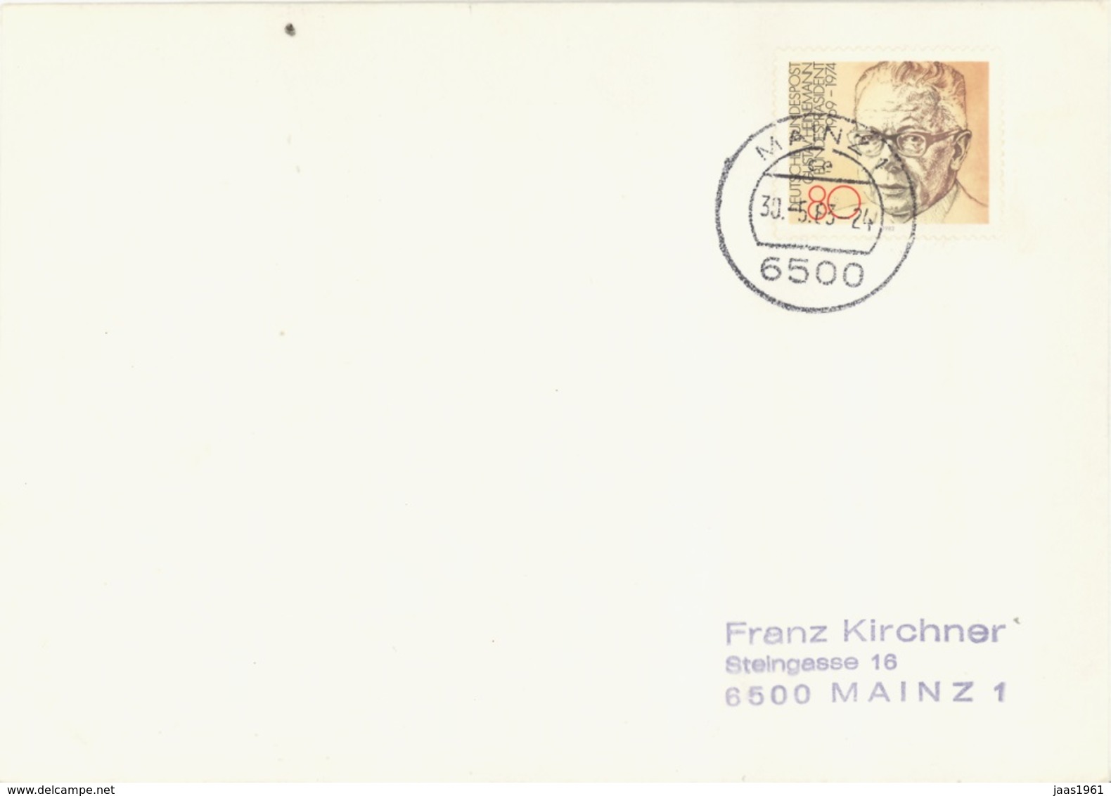 GERMANY. POSTMARK GUSTAV HEINEMANN - Cartas & Documentos