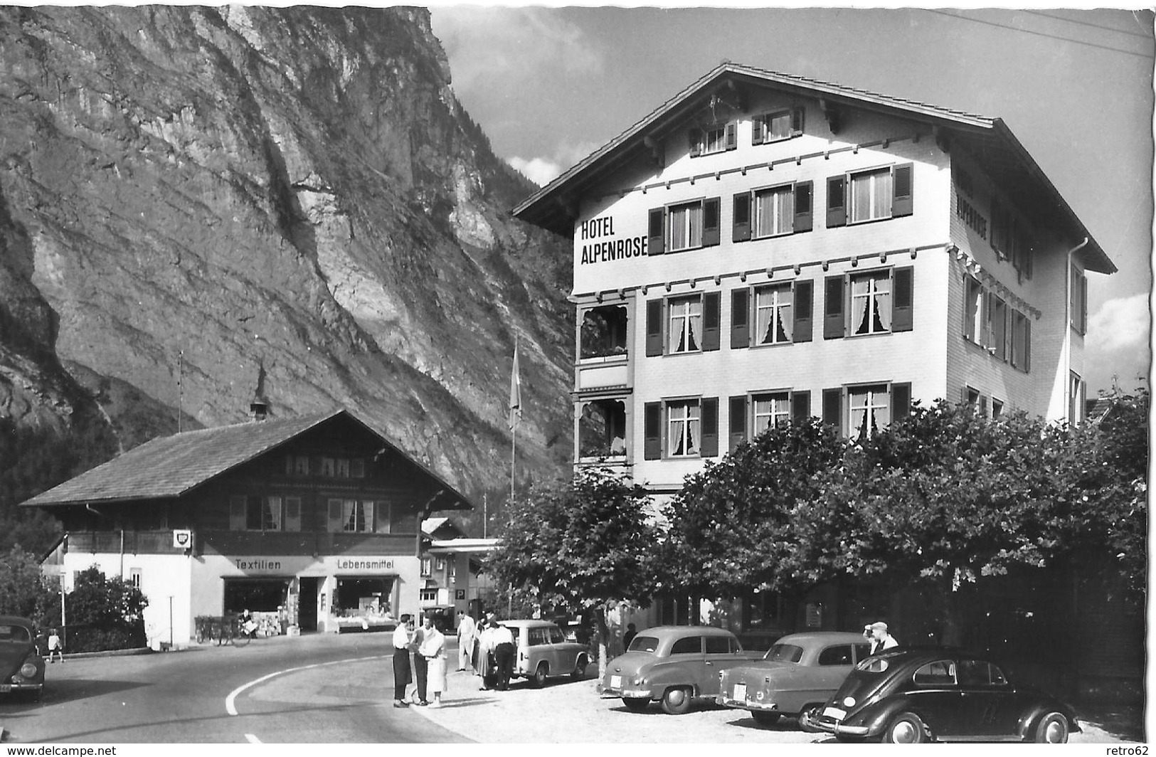 INNERTKIRCHEN → Hotel Alpenrose Mit Oldtimer Und VW Käfer, Ca.1960 - Innertkirchen