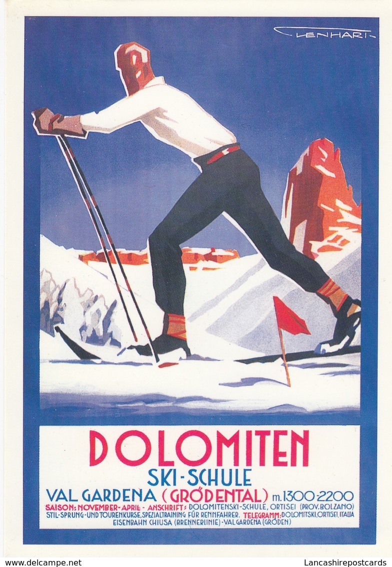 Postcard Advertising Skiing In Dolomiten [ Reproduction ] My Ref  B23664 - Advertising