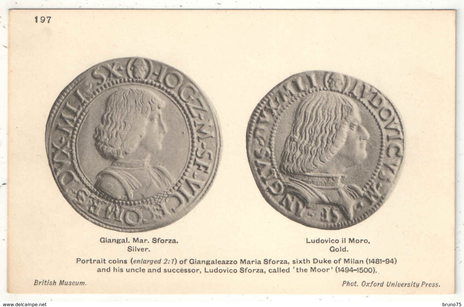 Coins - Portrait Coins Of Giangaleazzo Maria Sforza - British Museum - Oxford University Press 197 - Monnaies (représentations)