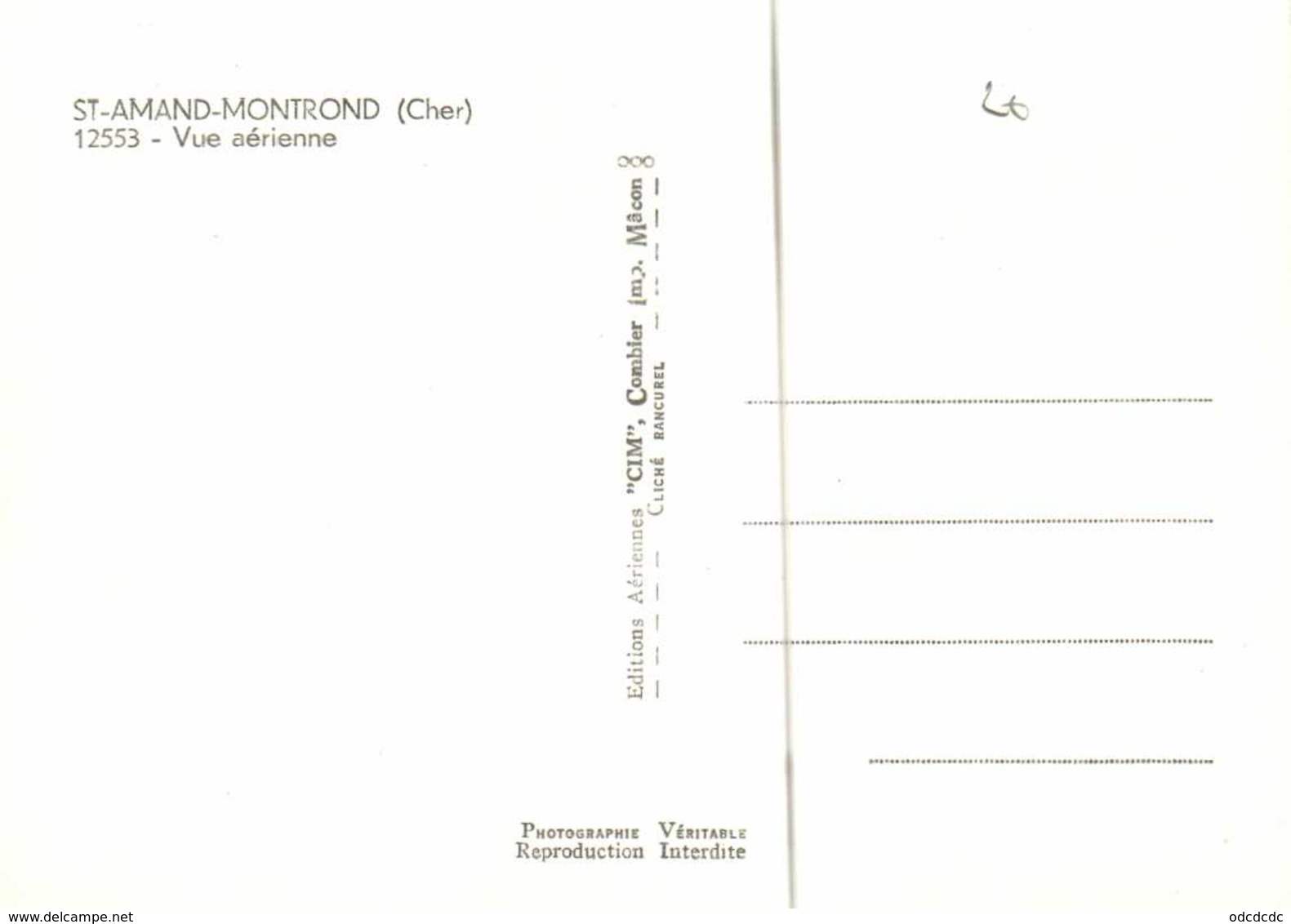 CPSM Grand Format ST AMAND MONTROND (Cher ) Vue Aérienne 3 RV Combier - Saint-Amand-Montrond