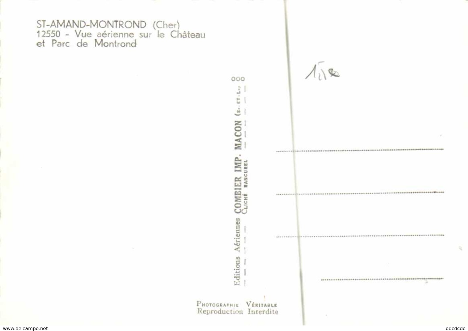 CPSM Grand Format ST AMAND MONTROND (Cher ) Vue Aérienne Sur Le Chateau Et Le Parc De Montrond  RV Combier - Saint-Amand-Montrond