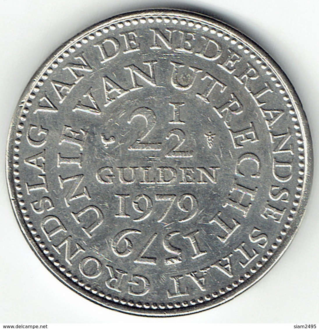 The Netherlands 1979, 2½ Gulden, 400th Anniversary Of The Union Of Utrecht - 1948-1980 : Juliana