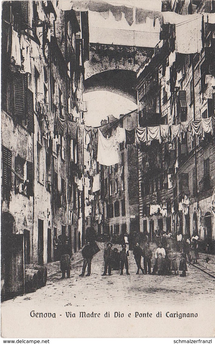 AK Genova Genua Via Madre Di Dio E Ponte Di Carignano Liguria Francobollo Poste Italiane Bimillenario Oraziano Orazi Ano - Genova (Genoa)