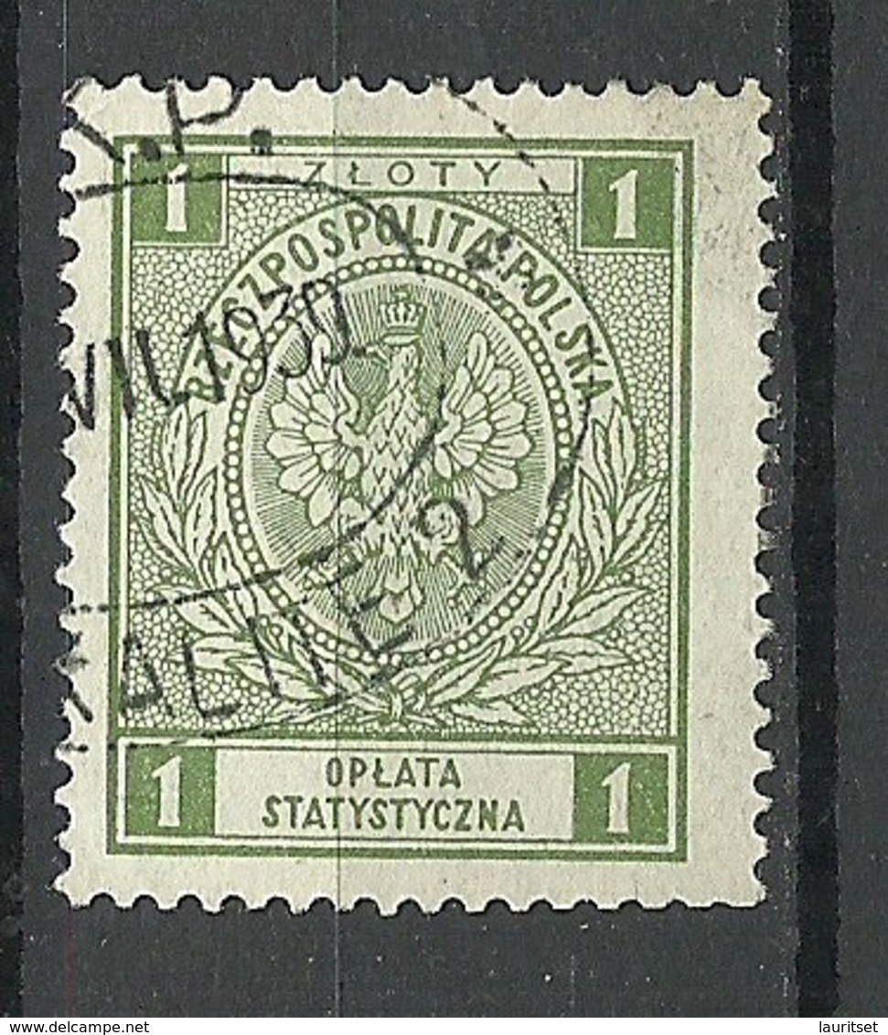 POLEN Poland O 1930 Taxe Revenue Oplata Statistic Tax 1 Zl. O - Fiscaux