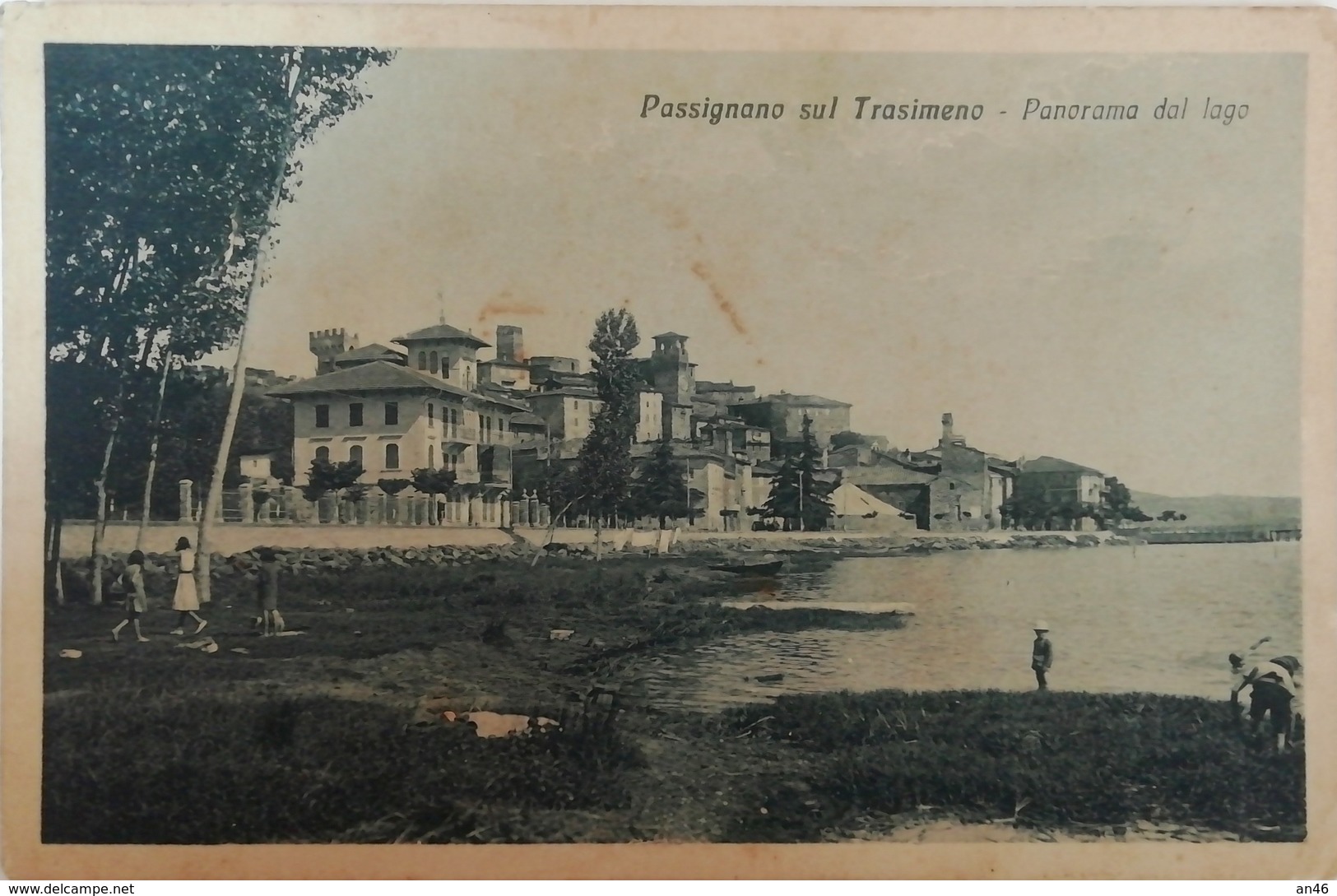 PASSIGNANO SUL TRASIMENO PANORAMA COL LAGO VG AUTENTICA 100% - Perugia