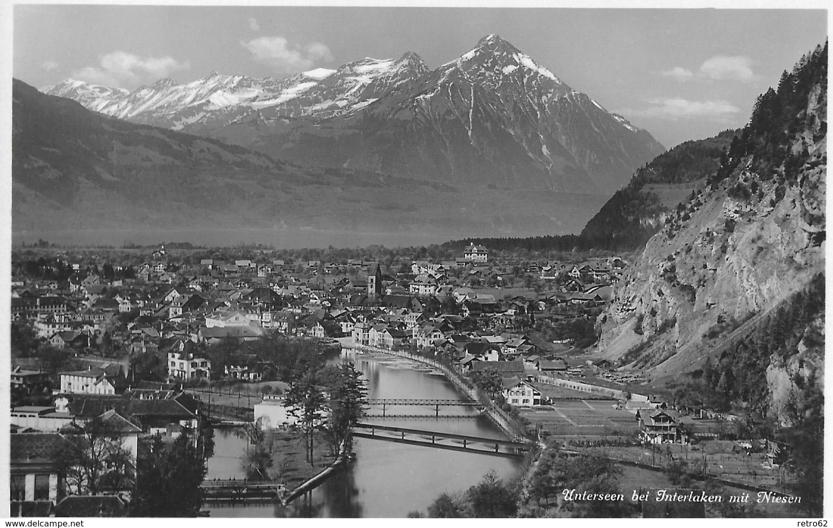 INTERLAKEN → Unterseen Bei Interlaken Mit Niesen, Ca.1930 - Interlaken