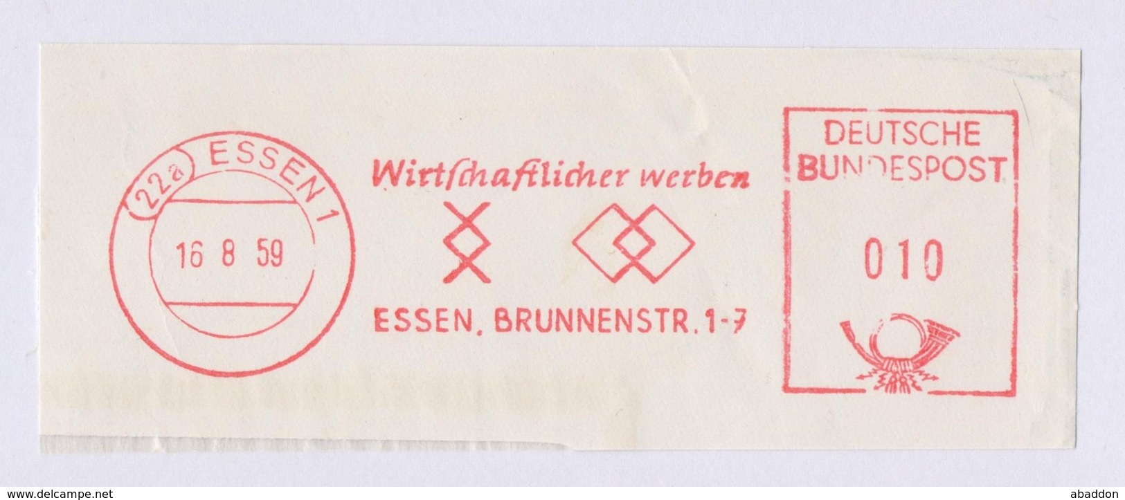 BRD AFS - ESSEN, Wirtschaftlicher Werben 16.8.59 - Franking Machines (EMA)