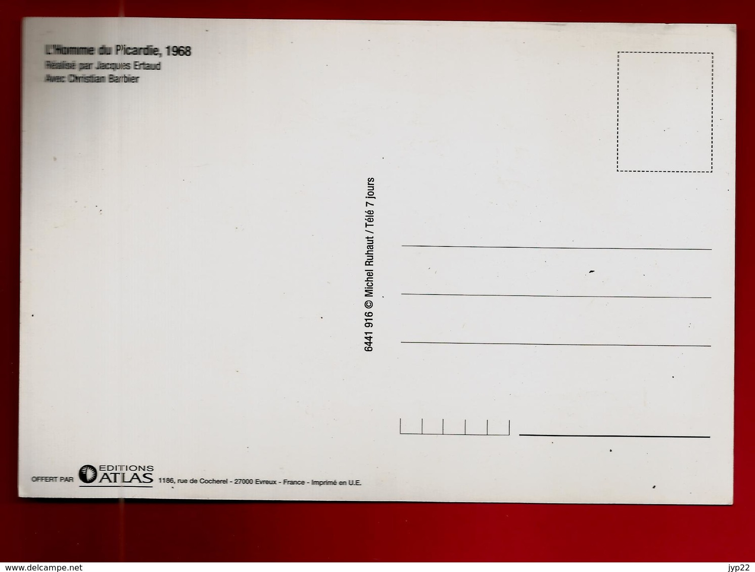 CP Cinéma Télévision Théâtre ?? L' Homme Du Picardie 1968 Réalisateur J. Ertaud Avec Christian Barbier - Péniche - Artistes