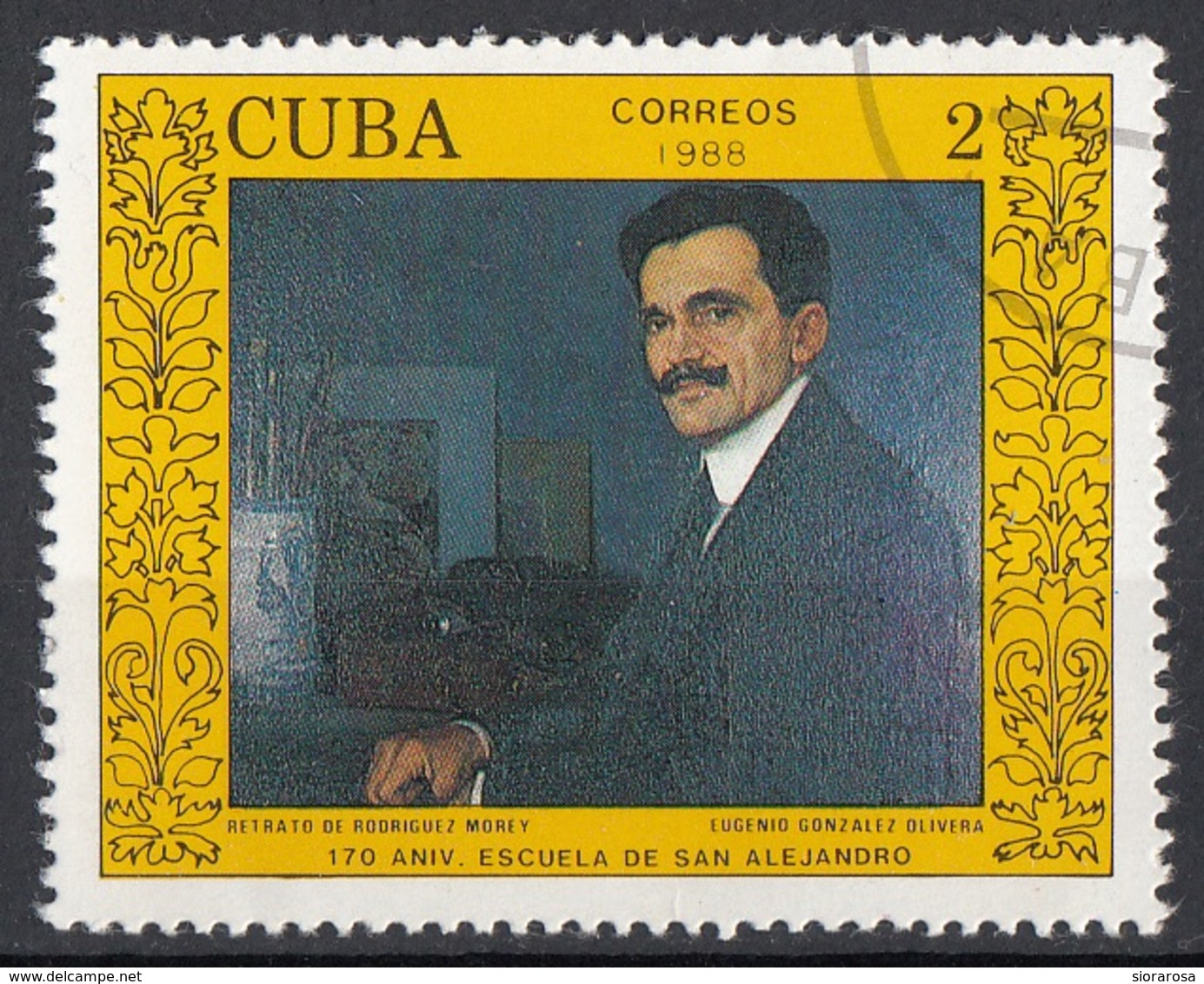 Cuba 1988 Sc. 2995 "Ritratto Di Rodriguez Morey"  Quadro Dipinto Da E.G. Olivera Paintings Tableaux  CTO - Moderni