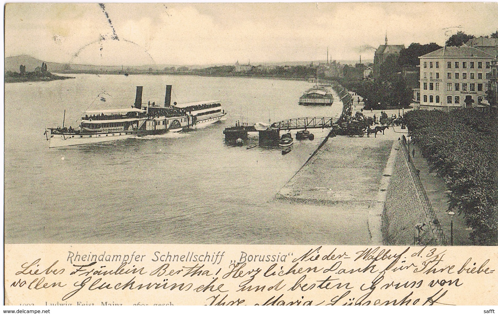 AK Rheindampfer Schnellschiff Borussia 1903 Vor Bonn - Dampfer