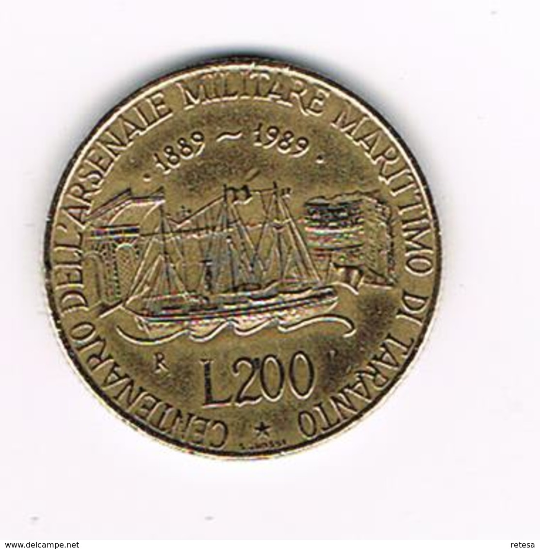 //  ITALIE  200 LIRE  TARANTO  NAVAL  YARDS  1989 - 200 Lire