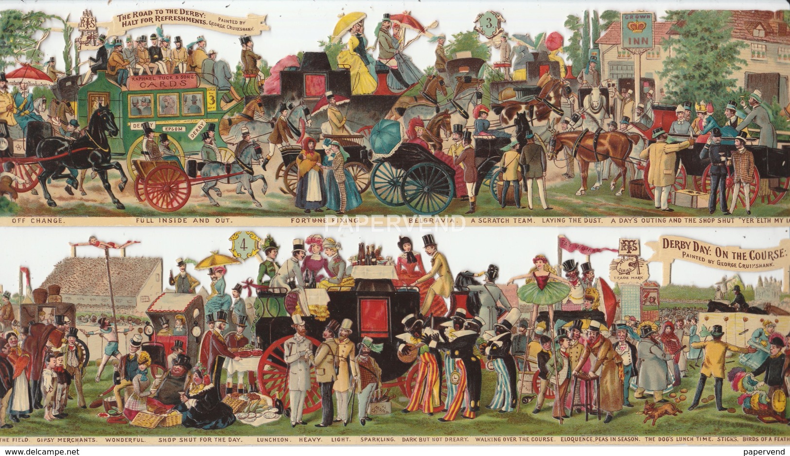 Derby Day By George Cruikshank  6 Reliefs   Egc530 - Animali