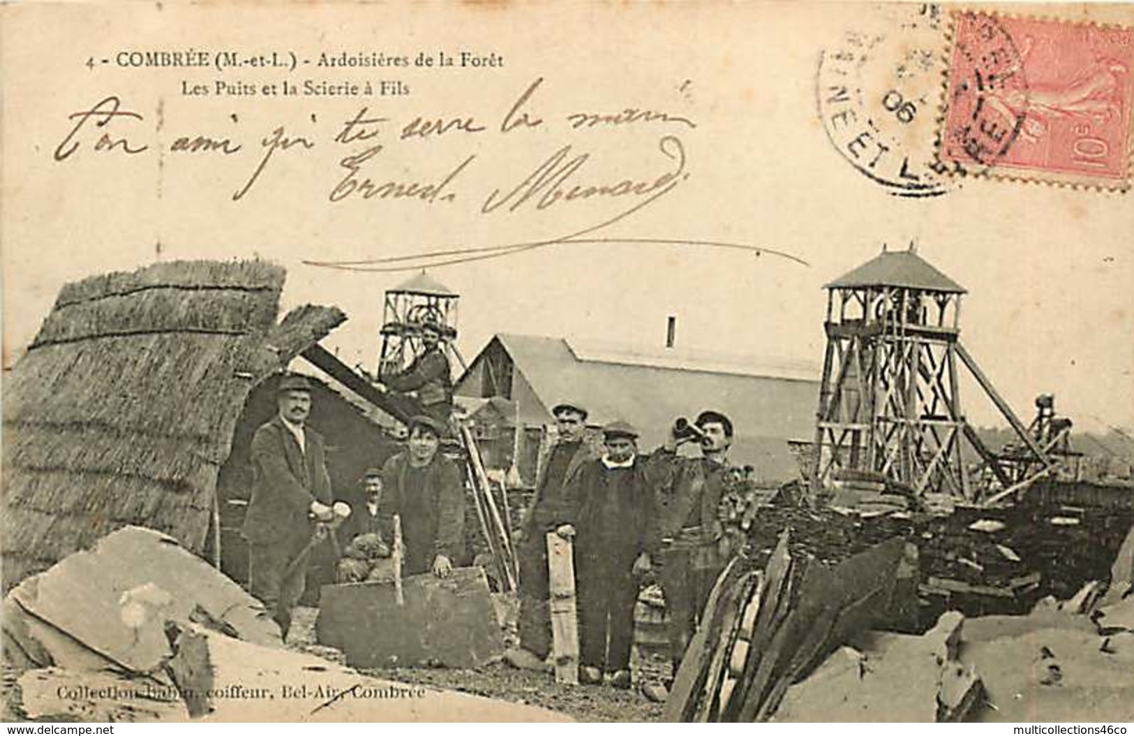 #230619 - 49 COMBREE Ardoisières De La Forêt Les Puits Et La Scierie à Fils - Usine Bois - Sonstige & Ohne Zuordnung