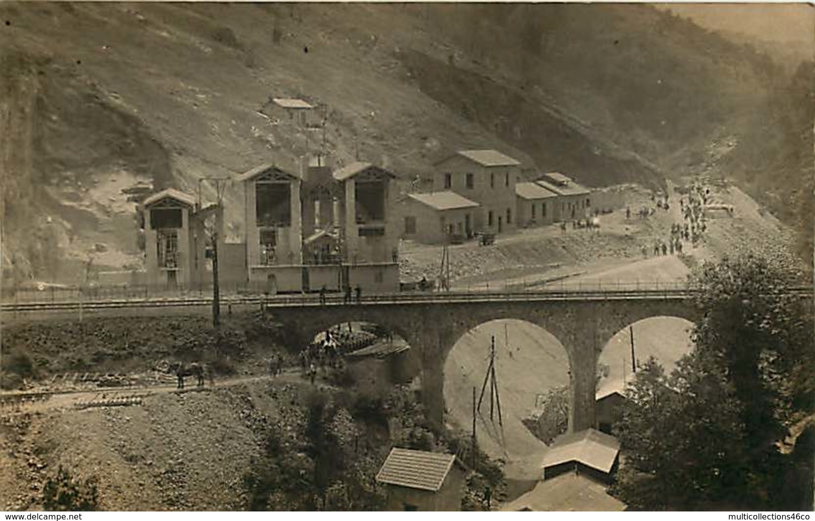 #230619 - RARE CARTE PHOTO - 69 COURZIEU LA GIRAUDIERE BRUSSIEU Mines De Charbon - Vue Générale Pont Carrières De Rossan - Sonstige & Ohne Zuordnung