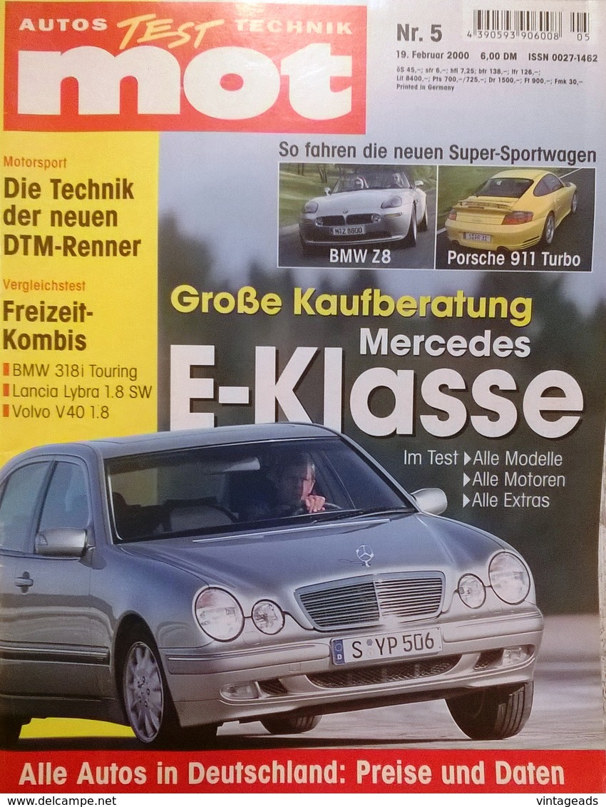 CA137 Autozeitschrift Mot  - Auto Test Technik, Nr. 5/2000, Porsche 911 Turbo - Auto & Verkehr