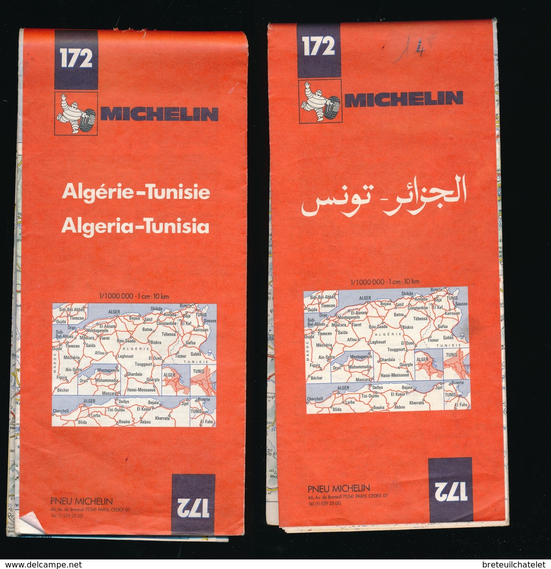 Carte Routière Michelin 172  Algérie - Tunisie - 1978 - Algéria Tunisia - TBE - Cartes Routières