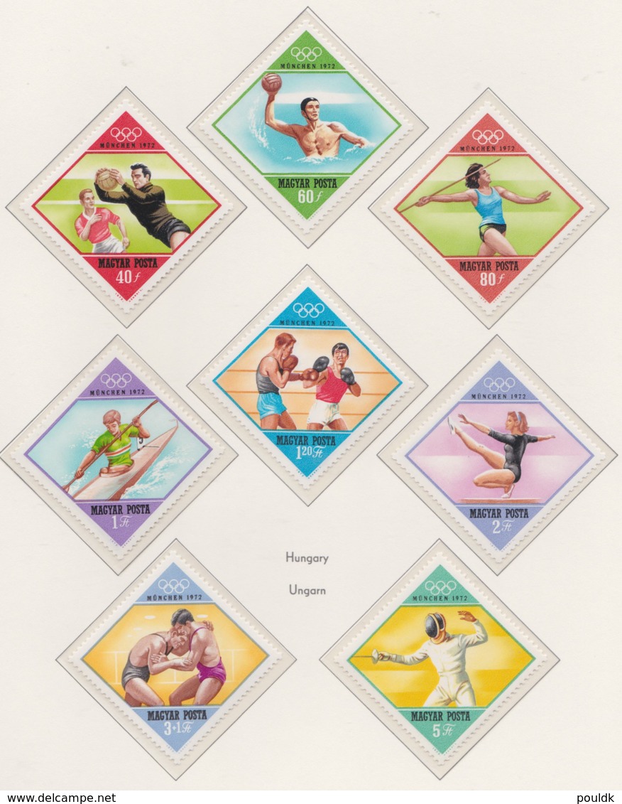 Hungary 1972 Olympic Games München 8 Stamps MNH/** (H54) - Ete 1972: Munich