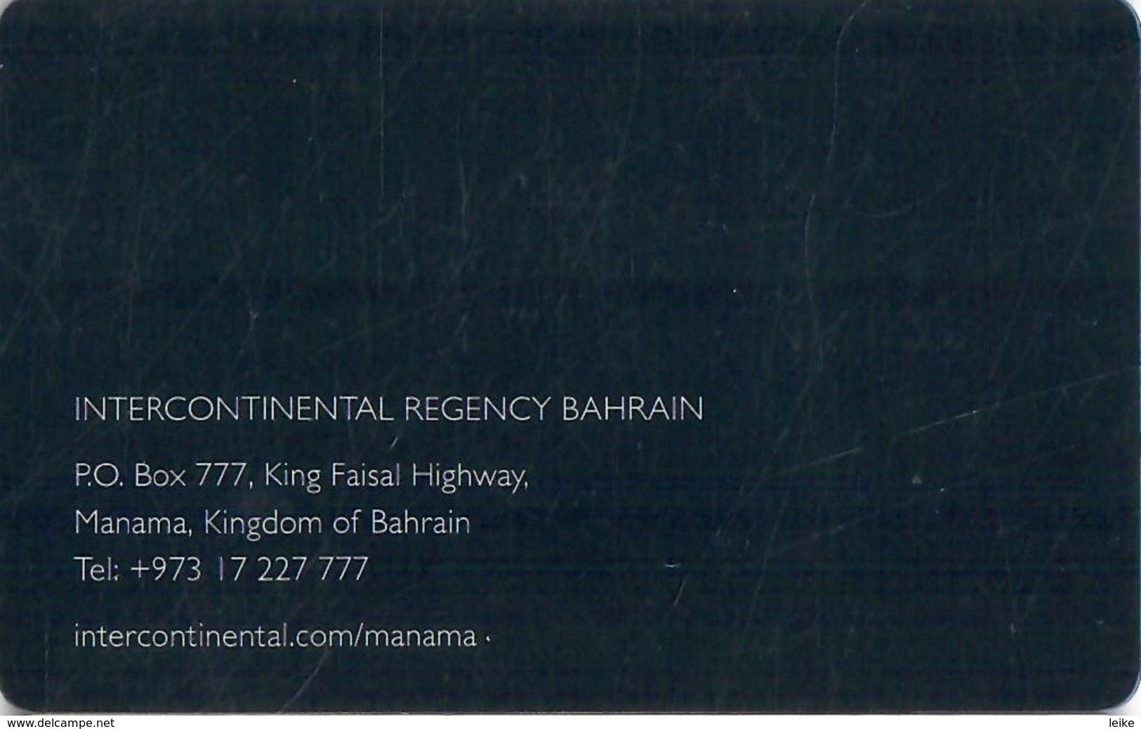 InterContinental Regency Bahrain--Hotel--key Card, Room Key, Schlusselkarte, Hotelkart - Chiavi Elettroniche Di Alberghi