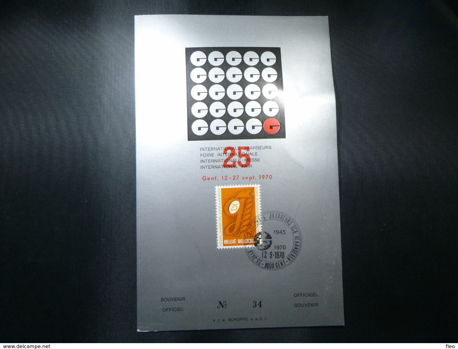 BELG.1970 1550 FDC Echophil Card N°34 : "25e Foire Internationale De Gand- 25e Internationale Jaarbeurs Der Vlaanderen" - 1961-1970