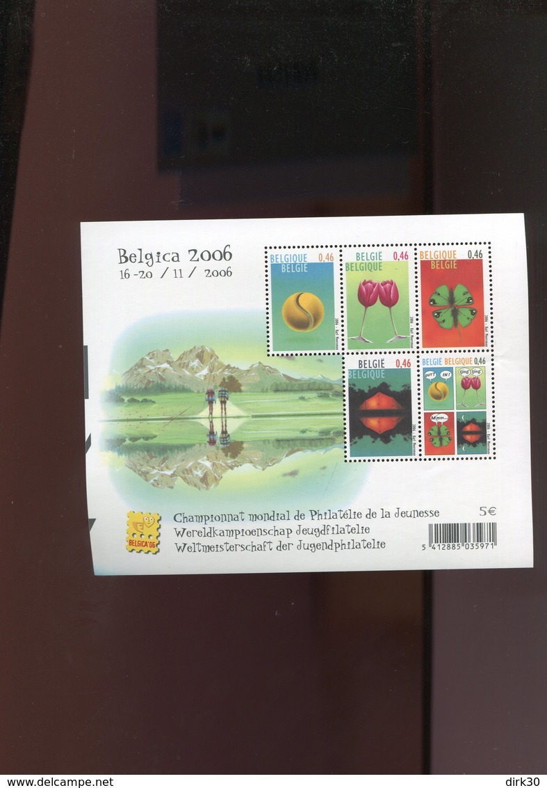 Belgie BL133 TYPE D 'snijblokken Links Zwarte Balk' 3555/59 Belgica 2006 Onder Postprijs Sous Faciale !!! - 1961-2001