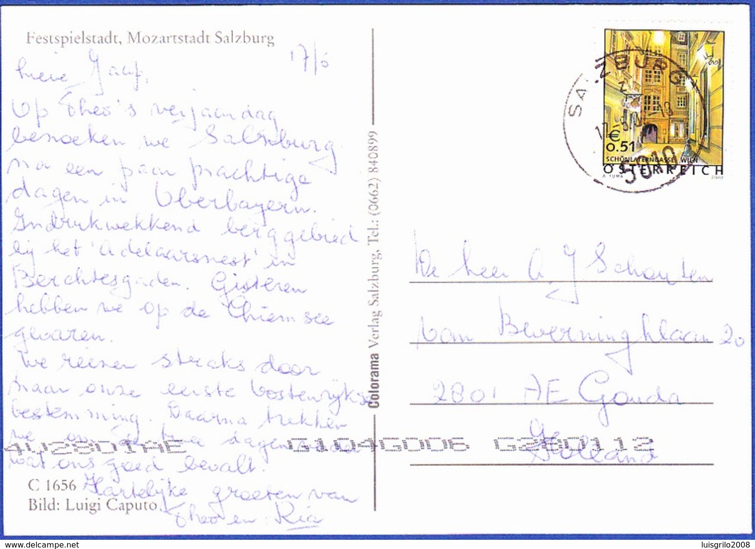 Postacrd - Salzburg To Gonde, Netherland / Postmark - SALZBURG, 2002 - Storia Postale