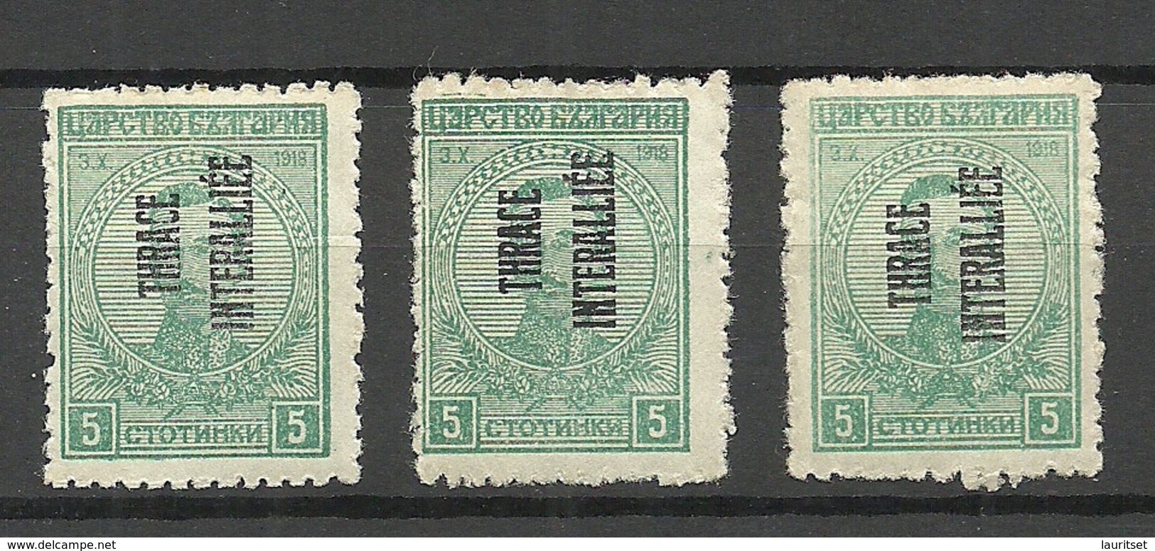 THRAKIEN THRACE 1920 Michel 1 Portomarke Postage Due, 3 Exemplares MNH - Thracië